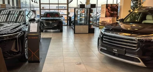 Заполненный склад автомобилей