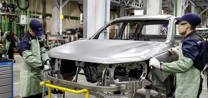 Фотография сборочного цеха УАЗ с современным оборудованием