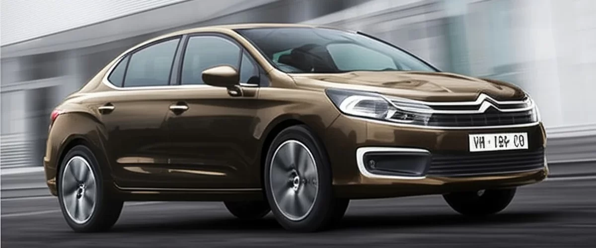 Последний Citroen C4, собранный в Калуге, на фоне городского пейзажа