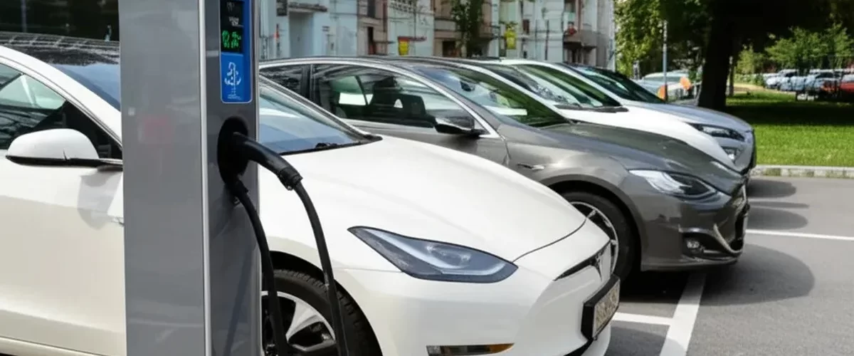 График, показывающий соотношение числа электромобилей и зарядных станций в разных городах России.