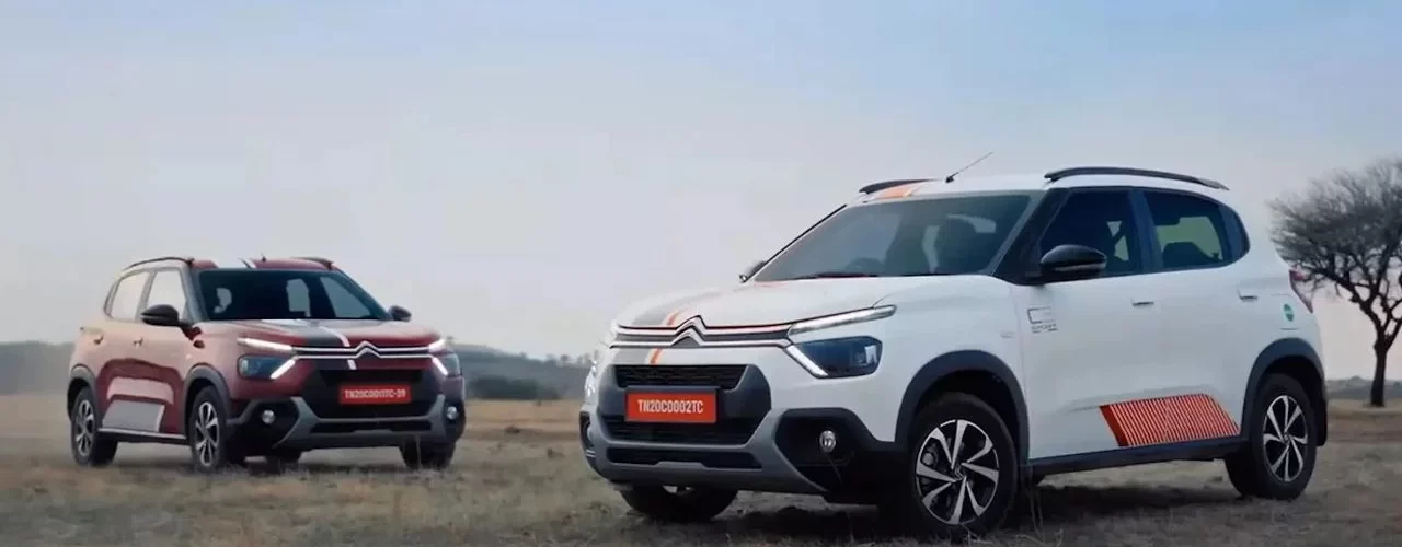 Новый Citroen C3 Sport Edition на фоне индийского пейзажа
