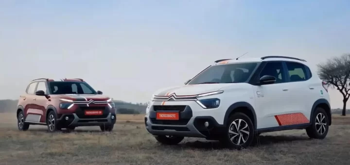 Новый Citroen C3 Sport Edition на фоне индийского пейзажа