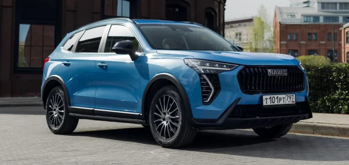 Диаграмма, показывающая процентное соотношение китайских кроссоверов с полным и передним приводом в России.