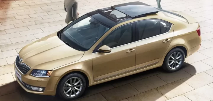 Skoda Octavia A7 бежевого цвета