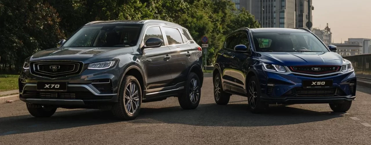 Кроссовер Belgee X50 на фоне белорусского пейзажа