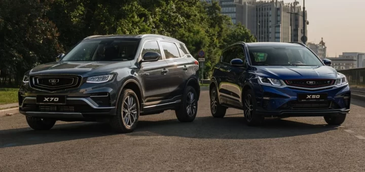 Кроссовер Belgee X50 на фоне белорусского пейзажа