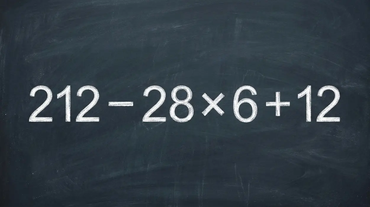 212 − 28 × 6 + 12
